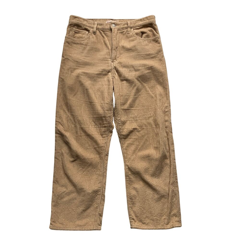 Levi's Ribcage Straight Ankle Wide Wale Corduroy Pants Size 31 Boho Chic